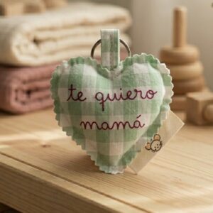 Llavero Corazón Personalizado | Elige Tela + Frase