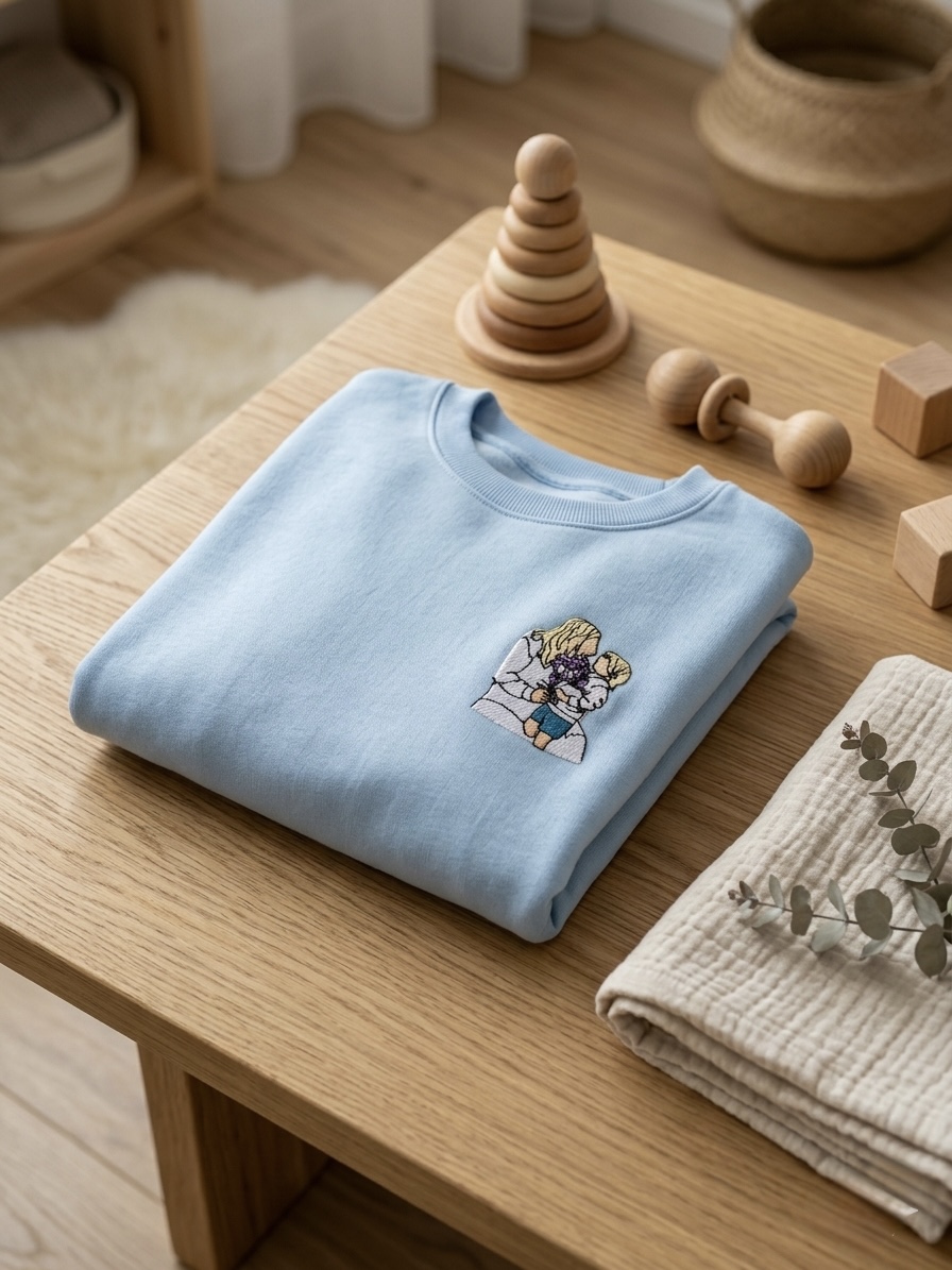SUDADERA FOTO BORDADA PERSONALIZADA (Unisex) | Bordado a color + Elige Color (XS–3XL) - Imagen 2