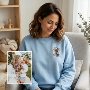 SUDADERA FOTO BORDADA PERSONALIZADA (Unisex) | Bordado a color + Elige Color (XS–3XL)