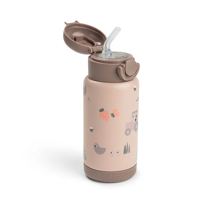 Botella Térmica con Pajita Playground Rosa