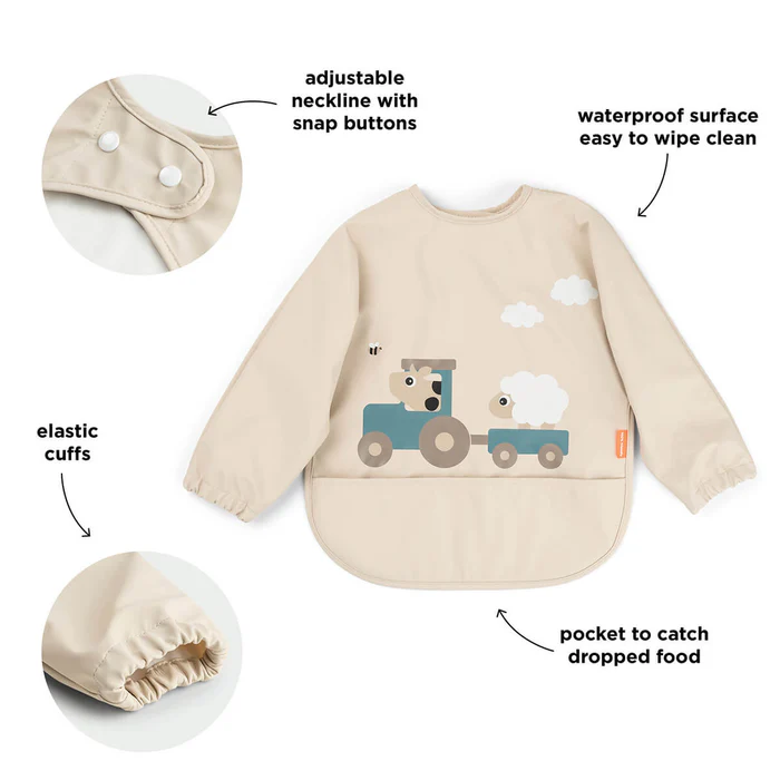 Babero con Bolsillo y Mangas - Tiny Farm - Arena - Imagen 2