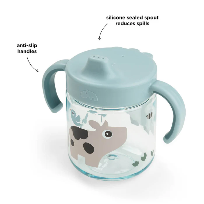 Taza con Boquilla de Aprendizaje dos Asas - Parque Infantil - Azul - Imagen 3