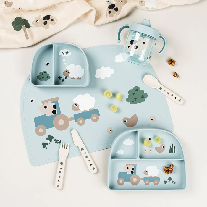 Taza con Boquilla de Aprendizaje dos Asas - Parque Infantil - Azul - Imagen 4