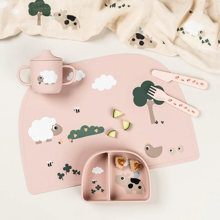 Vaso con Pico de Silicona - Tiny Farm - Rosa - Imagen 3