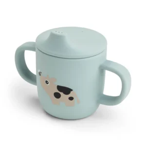 Vaso con Pico de Silicona 2 asas - Granja Tiny - Azul