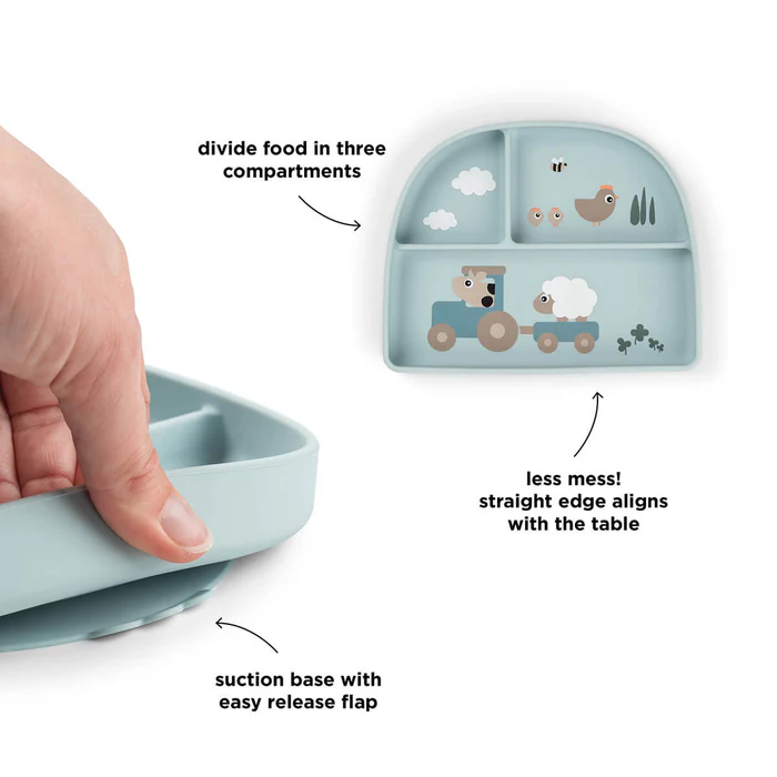 Cuenco con Compartimentos Stick&Stay - Tiny farm - Azul - Imagen 3