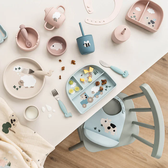 Cuenco con Compartimentos Stick&Stay - Tiny farm - Azul - Imagen 2