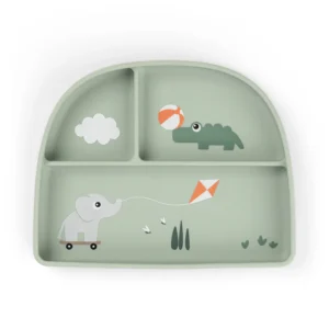 Cuenco con Compartimentos Stick&Stay - Parque infantil - Verde