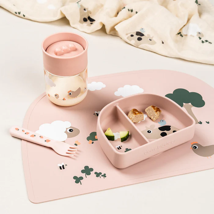 Cuenco con Compartimentos Stick&Stay - Tiny Farm - Rosa - Imagen 3