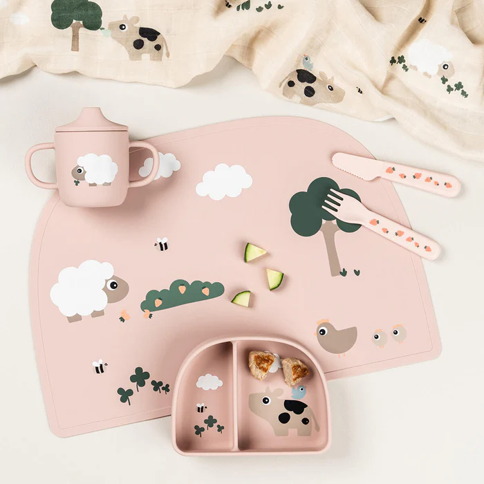 Cuenco con Compartimentos Stick&Stay - Tiny Farm - Rosa - Imagen 4
