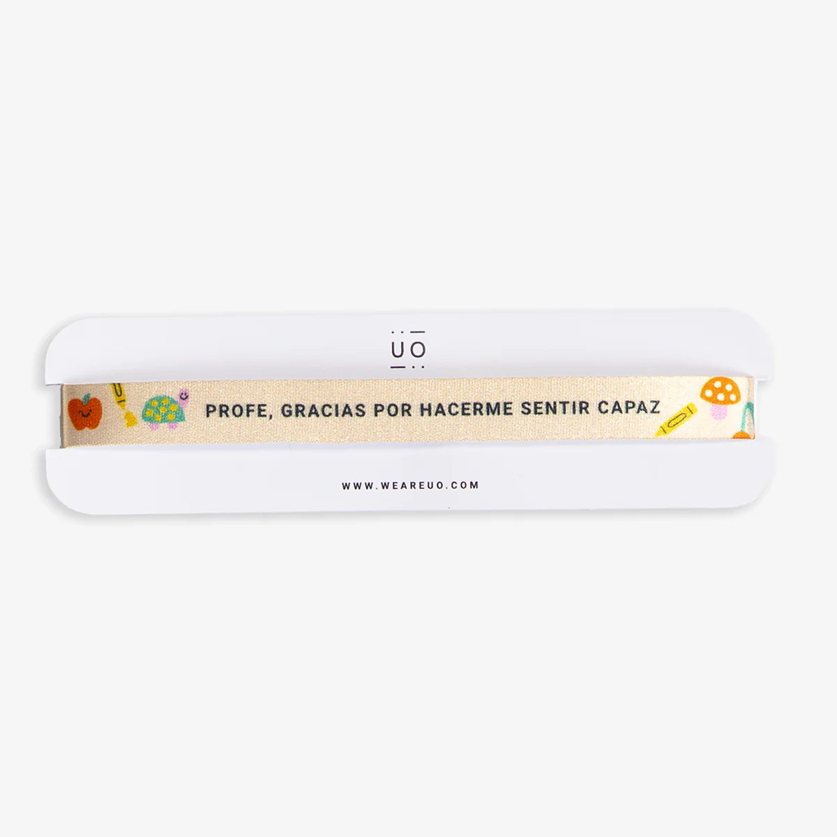 Pulsera de tela "Profe, gracias por hacerme sentir capaz"