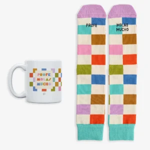 Kit Taza + Calcetines "Profe, molas mucho" T. 42-46