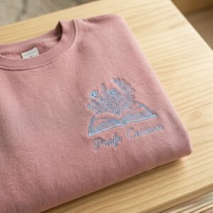 Sudadera Profe Libro Abierto Bordada Personalizada | Nombre y Colores a Elegir