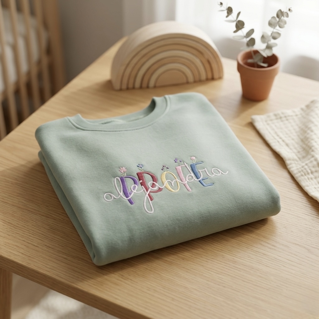 Sudadera Profe Flores Bordada Personalizada | Nombre y Color a Elegir - Imagen 2