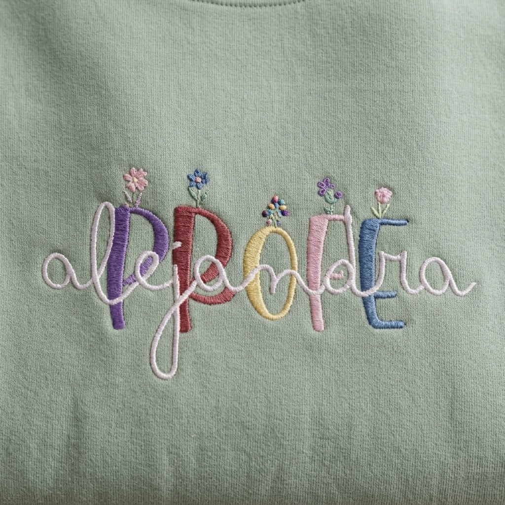 Sudadera Profe Flores Bordada Personalizada | Nombre y Color a Elegir - Imagen 3