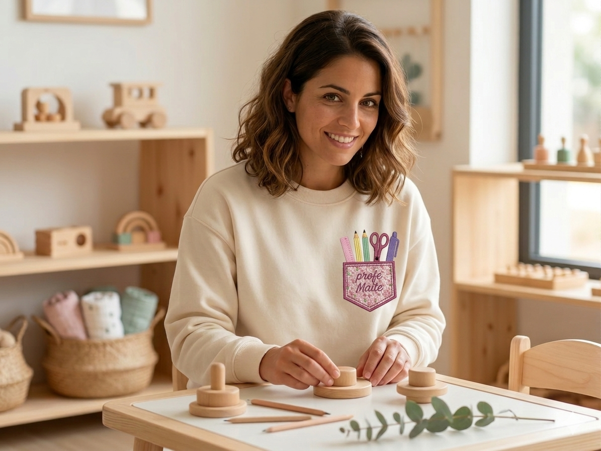Sudadera Profe Personalizada con Bolsillo Bordado - Imagen 4