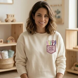 Sudadera Profe Personalizada con Bolsillo Bordado