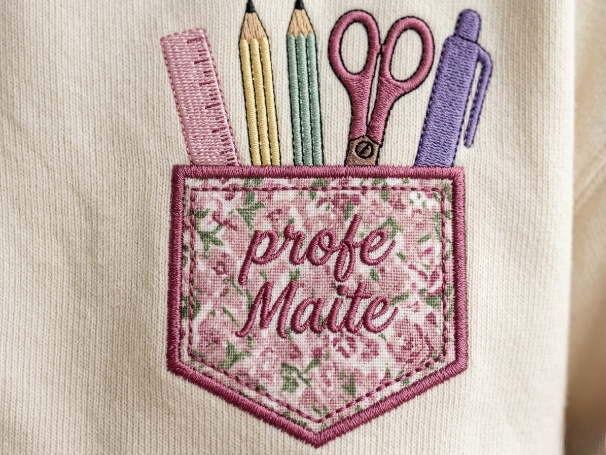 Sudadera Profe Personalizada con Bolsillo Bordado - Imagen 3