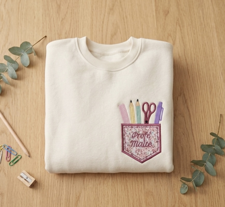 Sudadera Profe Personalizada con Bolsillo Bordado - Imagen 2