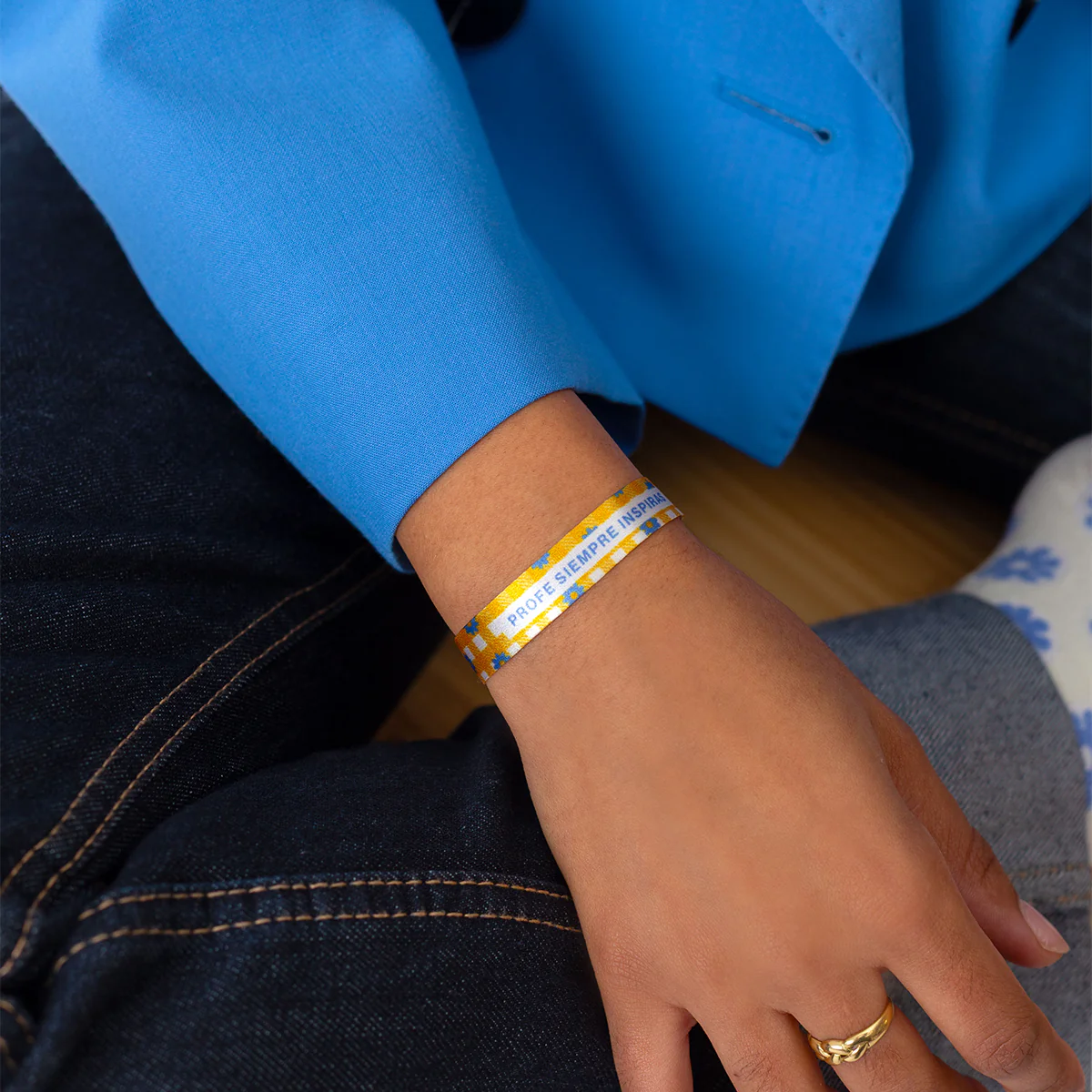 Pulsera de tela "Profe, siempre inspiras" - Imagen 2