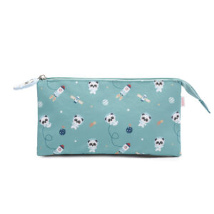 Estuche 3 Compartimentos Pandas in Space Personalizable