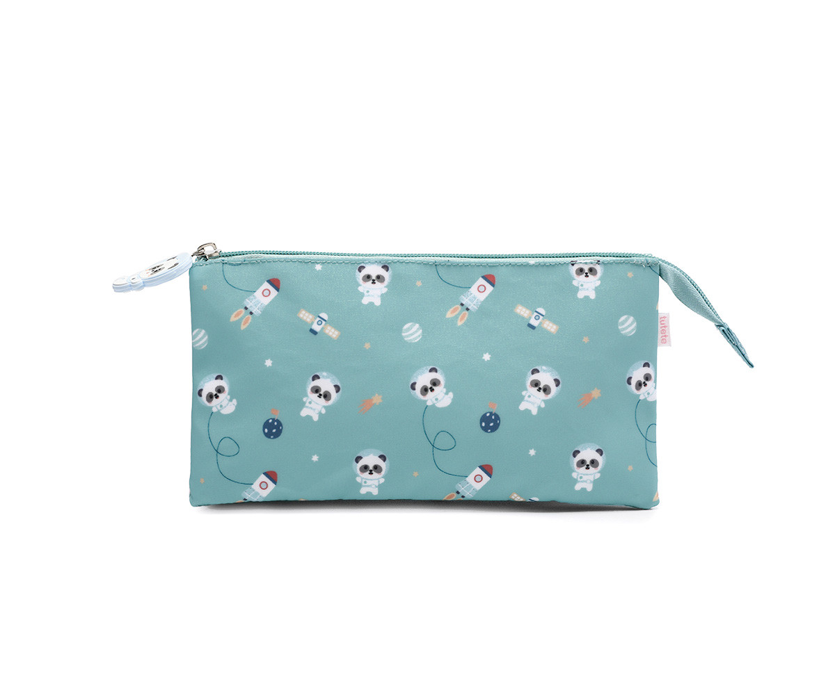 Estuche 3 Compartimentos Pandas in Space Personalizable