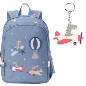 Mochila Mediana Planes + Llavero Personalizable