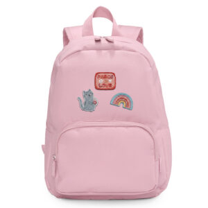Mochila Solid Color Pink + 6 Parches Autoadhesivos Fantasy