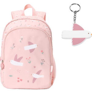 Mochila Mediana Blossom Birds + Llavero Personalizable