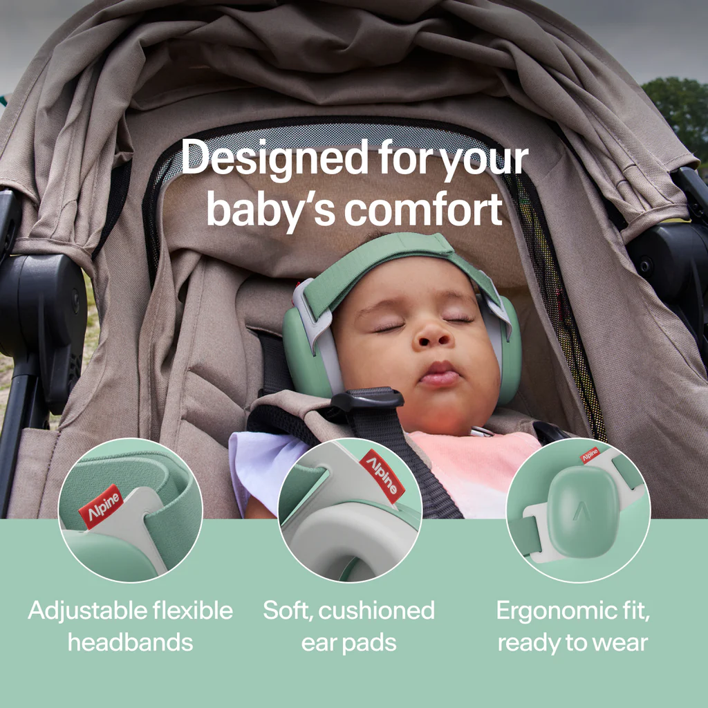 Cascos Anti Ruido Muffy Baby Comfort Verde Salvia - Imagen 2